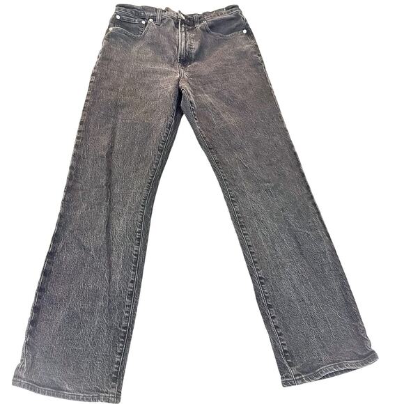 Madewell '90s Straight Zip Fly Gray Charcoal Black Wash Denim Jeans Size 30 - Picture 2 of 9